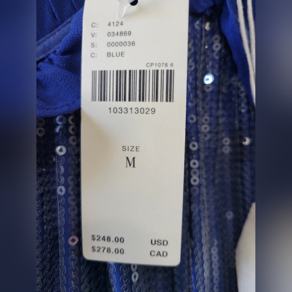 Maeve By Anthropology Blue Fluid Shine Ruffle Jumpsuit. New With Tags - Picture 9 of 10